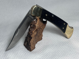 2022 Buck Folding Hunter Model 110 Pocket Knife w/ Older Leather Sheath - £51.32 GBP