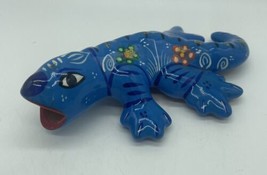Blue Colorful Ceramic Lizard Talavera Pottery Mexican 6 Inches - £9.24 GBP
