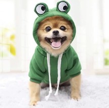 Dog/Cat Frog hoodie, Size Large Green frog dog hoodie, Dog clothes, Dog shirt’s - £6.86 GBP