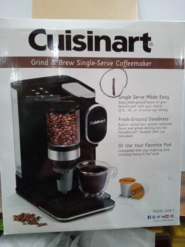 Cuisinart DGB-2 Grind & Brew Single Serve Coffeemaker Used | Tp634 - £71.01 GBP