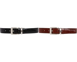 NWT BRIGHTON men&#39;s belt 44 black brown croc reversible leather big $78 retail - £47.95 GBP