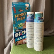 OPEN BOX  Vintage Dixie Cups Funky Fish 158ct 3 oz 1990’s Kids Prop Stage paper - £19.49 GBP