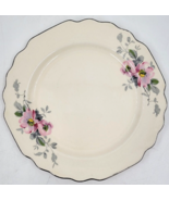 W S George Canarytone Bread &amp; Butter Plate 187A Pink Floral Silver Trim ... - £11.09 GBP