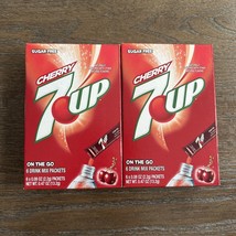 2X Sugar Free Cherry 7 Up On The Go Singles Drink Mix Packets 6/Box = 12... - £7.64 GBP