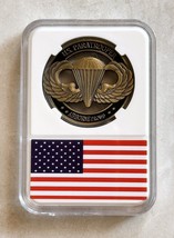 U.S. Paratrooper Always Earned Never Given Airborne Proud Challenge Coin W/ Case - £11.62 GBP
