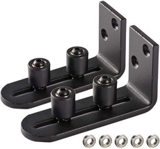 SmartSmith Upgraded Adjustable Guides For Sliding Barn Doors-Black-2 Pcs - £19.58 GBP