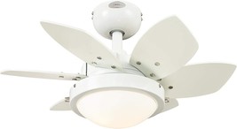 Westinghouse Lighting 72247 Quince Indoor Ceiling Fan With Light, 24 Inch, White - £120.69 GBP