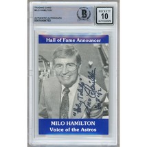 Milo Hamilton Houston Astros Autograph Holy Toledo Trading Card BGS Auto 10 Slab - £78.75 GBP