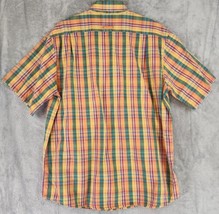 US Polo Assn Shirt Mens Large Orange Plaid 90s Preppy Casualcore Button ... - £34.76 GBP