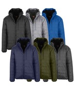 Mens Sherpa-Lined Hooded Puffer Jacket Waterproof Warm Winter Zip Pocket... - $357.13 MXN+