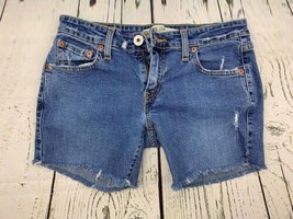 518 Too Super Low Stretch Jeans Cut Off Shorts Jr Light Blue Size 27 - £19.47 GBP