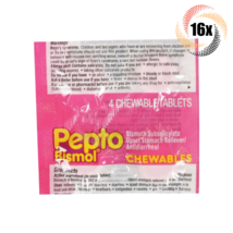 16x Packets Pepto Bismol Chewables Upset Stomach Reliever | 4 Tablets Per Packet - £21.38 GBP