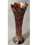 Fenton Carnival Glass April Showers Flower Vase 11&quot; - £39.30 GBP