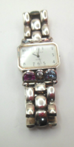 Vintage LA SCALA 925 Silver Italy Wrist Watch with Ruby &amp; Topaz Gemstones - $247.50