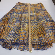 Ruby Rd. RN#107680 Women's Yellow/Blue Pleated Pull-On Skirt Size 16 image 5