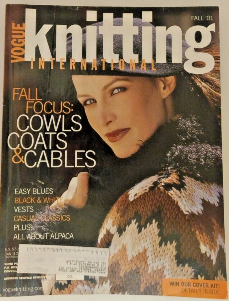 Vogue Knitting International Patterns Magazine Fall 2001 Cowls-Coats_Cables - $6.92