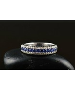 1.20Ct Round Cut Half Eternity Engagement Wedding Band Ring 14K White Go... - $107.62 CAD