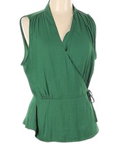 NEW Banana Republic Women’s Sleeveless Wrap Blouse Top Green Size Large NWT - £39.08 GBP