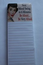 Magnetic Memo Note Pad - Retro Vintage Humour Next Mood Swing in 6 Minut... - $6.38
