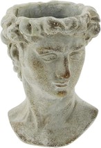 The Bridge Collection Old World Greek Statue Head Cement Face Planter Pot. - £31.64 GBP