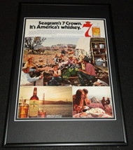 1972 Seagram&#39;s 7 Whiskey Framed 12x18 ORIGINAL Advertisement - $49.49