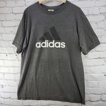 Adidas Shirt T-Shirt Mens Sz L Large Gray Spellout Logo Tee  - £12.55 GBP