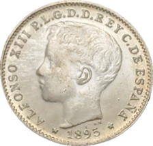Puerto Rico 1895 - Alfonso XIII 20 Centavos Tribute Medal - $18.55 CAD