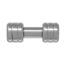 8mm gauge (0g) Grooved Liberty Bell 316L stainless steel barbell - $29.76