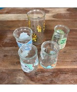 VTG 8oz Jelly Jar Drink Glasses Lot Of 5: Looney Tunes, Muppet Babies, &amp;... - €19,84 EUR