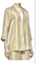 New Peace Of Cloth Gold Shimmer XS Open Front Blazer Festive Classy Mett... - £19.46 GBP