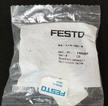 NEW FESTO HA-1/4-QS-8 (153454) CHECK VALVE SERIE: C6 - $22.95