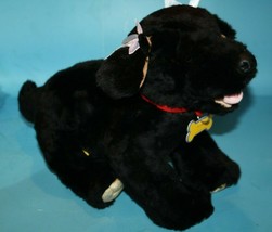 Build A Bear Labrador Plush Black Lab Dog Retired Magnet Mouth Red Collar BAB - £15.46 GBP