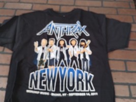 Antrace - 2011 Adorazione Musica New York T-Shirt ~ Mai Indossato ~ L XL - £18.49 GBP