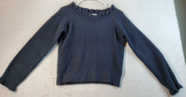 Lulus Sweater Womens Medium Navy Knit 100% Acrylic Long Raglan Sleeve Bo... - $17.49