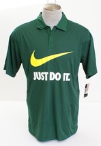 Nike Dri Fit Green Just Do It Short Sleeve Polo Shirt Men's NWT - $39.99