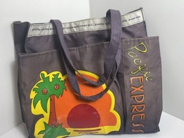 Vintage 80s 90s Tote Bag Made In Tawain Snap Close Blue Sun Pacific Express 13.5 - £14.89 GBP