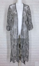 PAPARAZZI Open Front Crochet Duster Layering Jacket Antique Silver NWT S... - $108.89