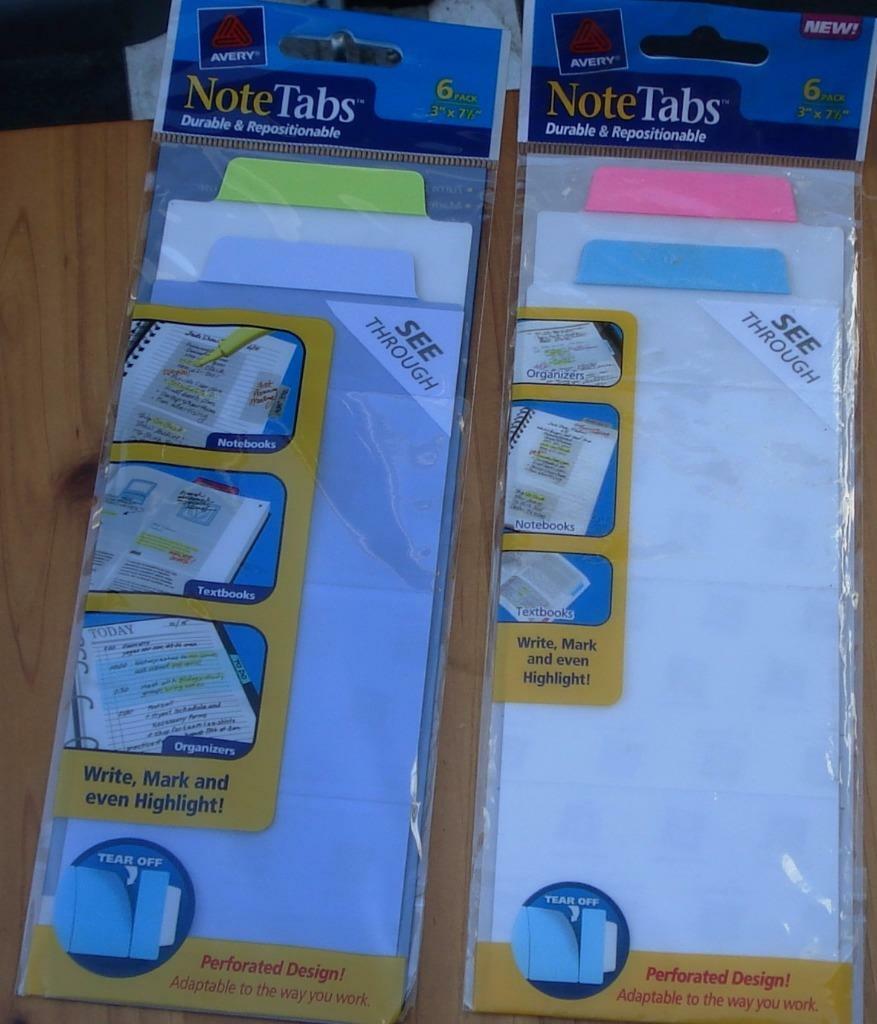 Avery Note Tabs - VARIETY OF COLORS TO CHOOSE FROM - BRAND NEW - DURABLE... - $3.99