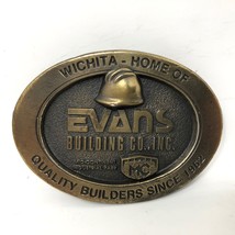 VTG Evans Building Construction Wichita Belt Buckle We Are Family Mid Co... - £35.60 GBP