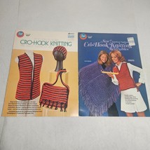 Boye Cro-Hook Knitting Leaflet Lot of 2 including Reversibles Items 7695... - $11.98
