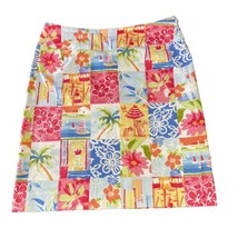 Talbots Petites Tropical Patchwork Hawaiian Mini Skirt Size 8 Side Zip Golf - £12.57 GBP