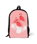 Mondxflaur Famingo Backpacks for School Kids Adults Lightweight Bag 16.9in - $32.91 CAD