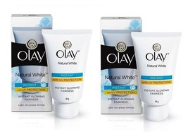 Olay Natural White Light Instant Glowing Fairness, 40g (pack of 2) free ... - $28.91