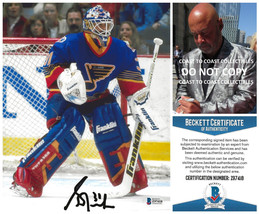 Grant Fuhr signed St Louis Blus Hockey 8x10 photo Beckett COA proof autographed - £77.76 GBP