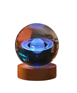 Saturn Crystal Ball Night Light, 3D  Planet Lamp, Crystal Ball, Astronom... - £25.71 GBP