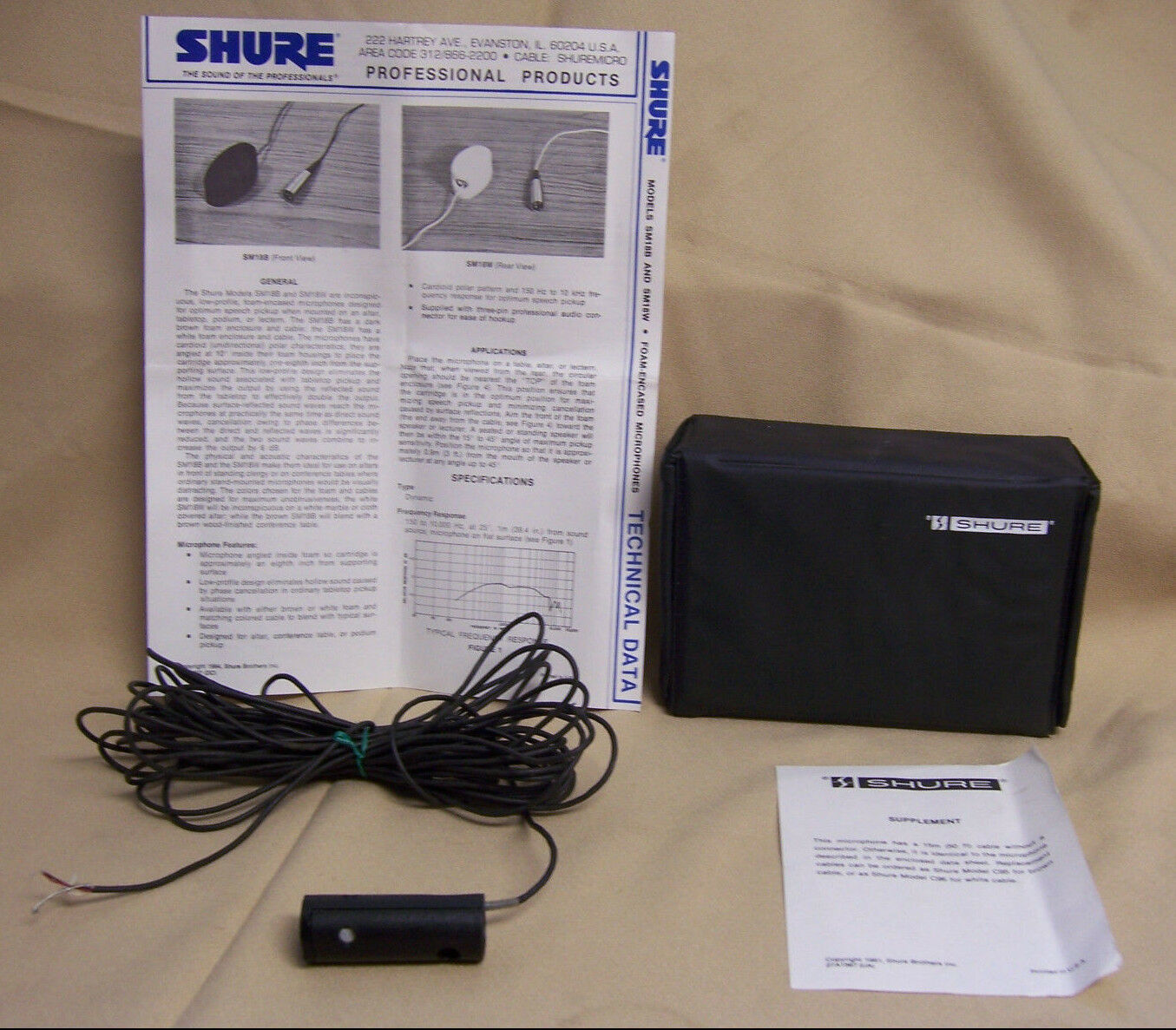 Vintage Shure SM18B sm 18 small pzm Dynamic Cardioid Mic low impedance no plug - £50.31 GBP