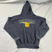 Scott Hamilton Skating Academy Gildan Unisex Hoodie Gray Front Pocket Me... - £19.52 GBP