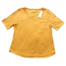 Eileen Fisher Tee Shirt Large 14 16 Cantaloupe Slubby Organic Cotton Che... - $65.04