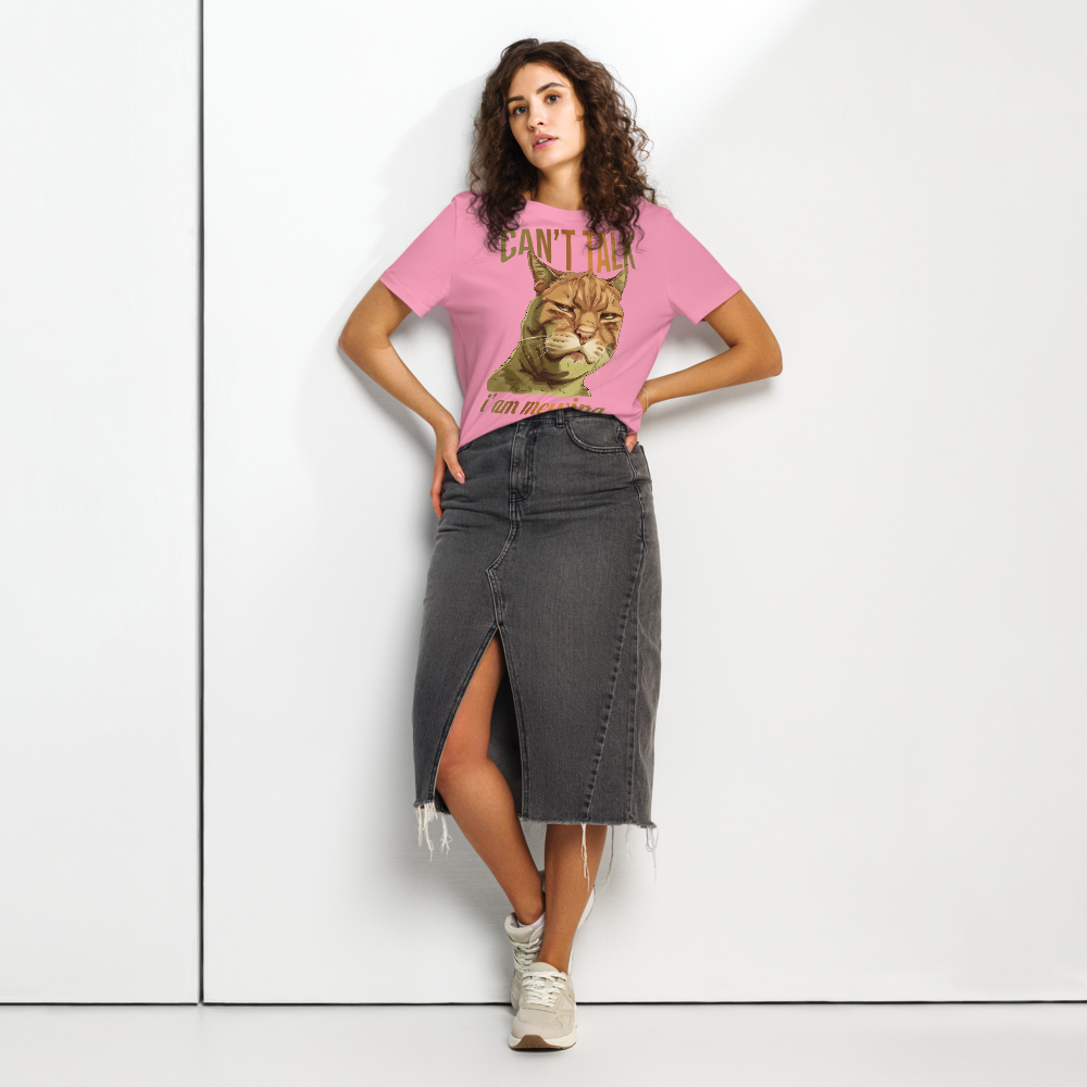 Women’s Organic Ribbed Neck T-Shirt – Mewing Bubble Pink Item image 7