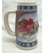 VINTAGE 1995 BUDWEISER Lighting Clydesdale Horse BEER STEIN Christmas Ho... - $33.90 CAD